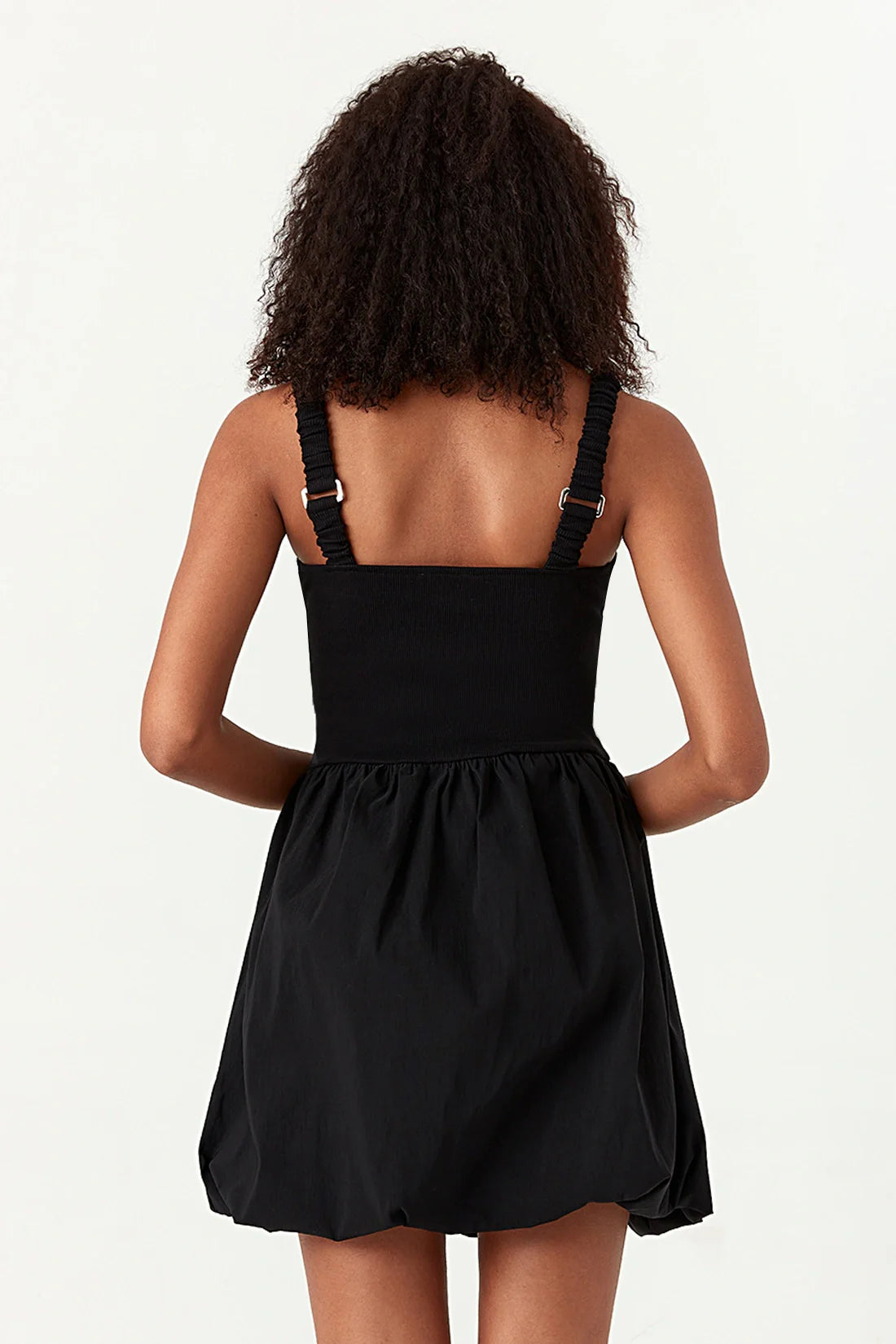 Black Bubble Hem Dress