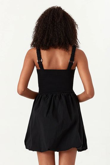 Black Bubble Hem Dress