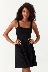 Black Sleeveless A-Line Dress