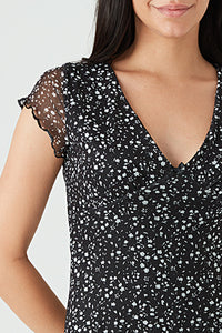 Mono V Neck Disty Dress