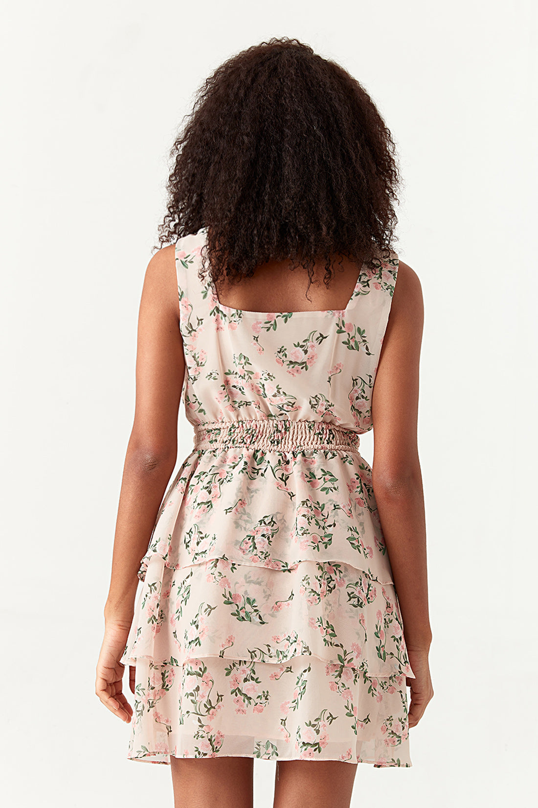 Multi Printed Sleeveless Chiffon Ra Ra Dress