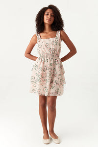 Multi Printed Sleeveless Chiffon Ra Ra Dress