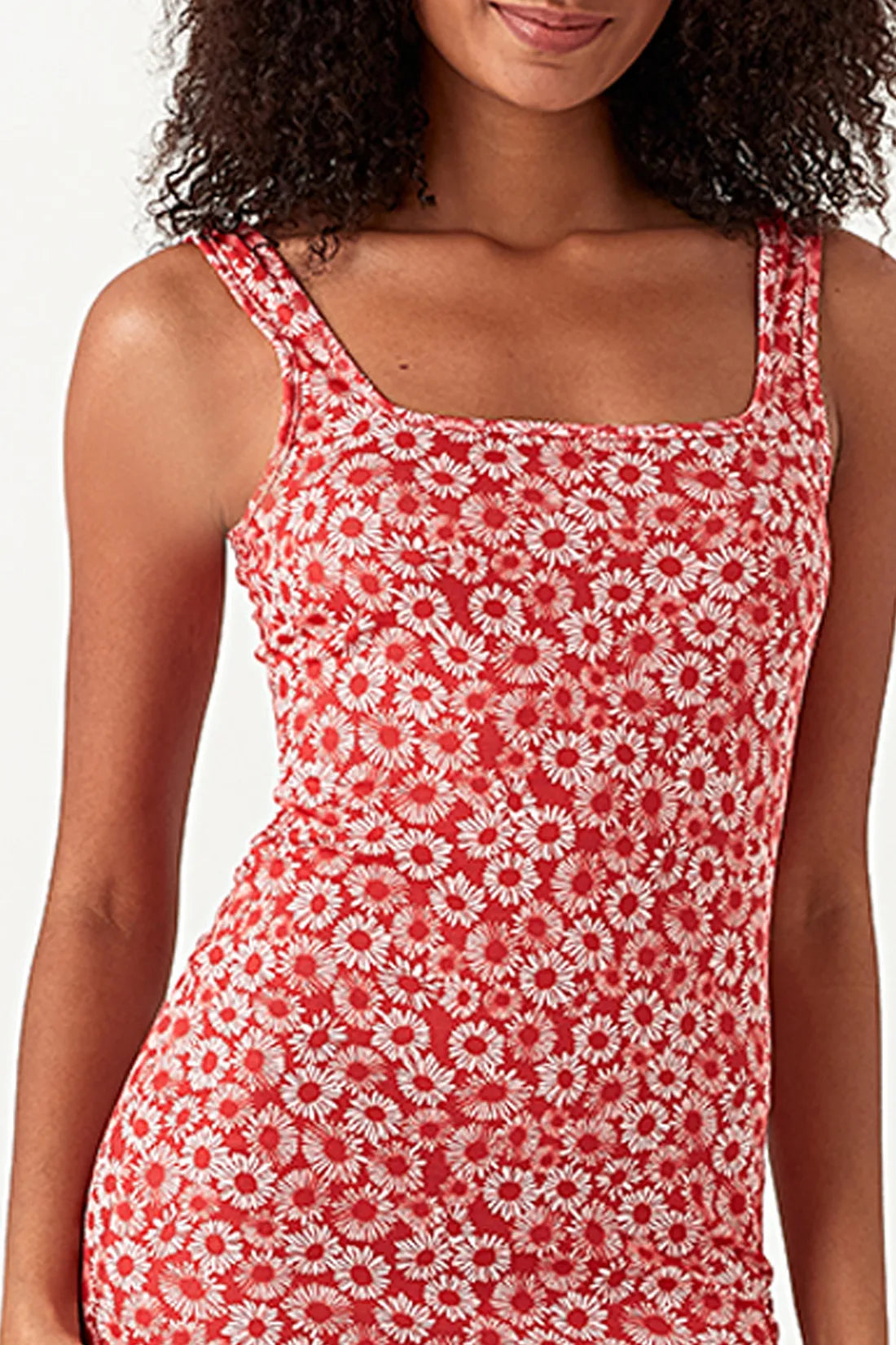Red Printed Jersey Bodycon Dress