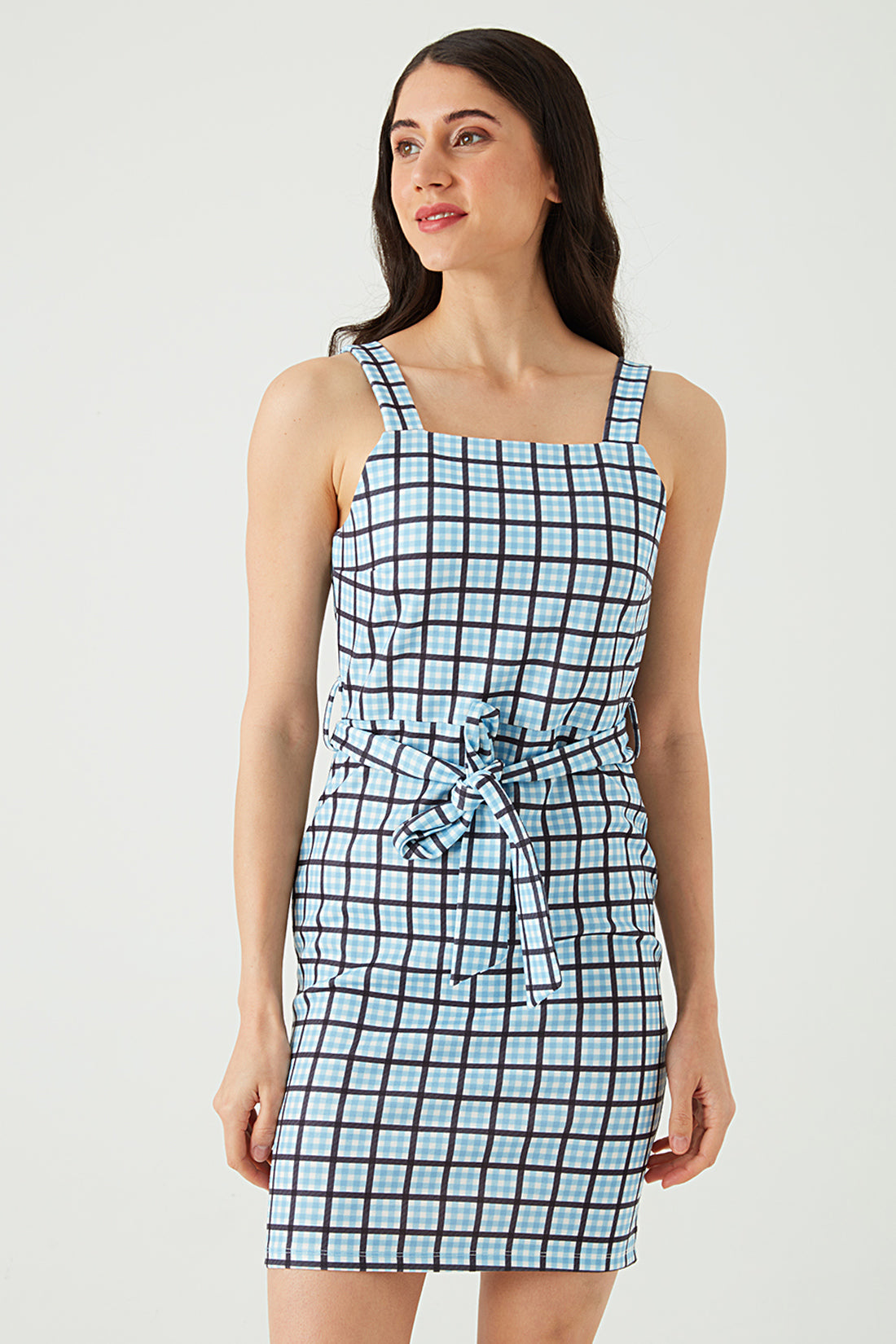 Blue Check Pinny Dress