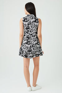 Mono Printed Sleeveless Shirt Dress