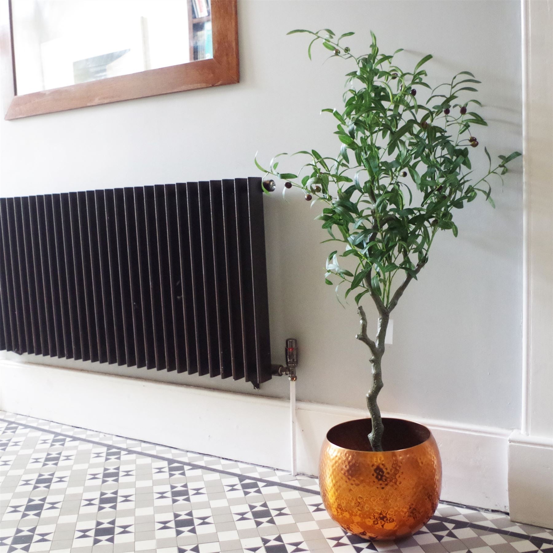 Artificial Olive Tree Bush by Leaf Design UK Artificial Olive Tree Black Pot Botanik-3