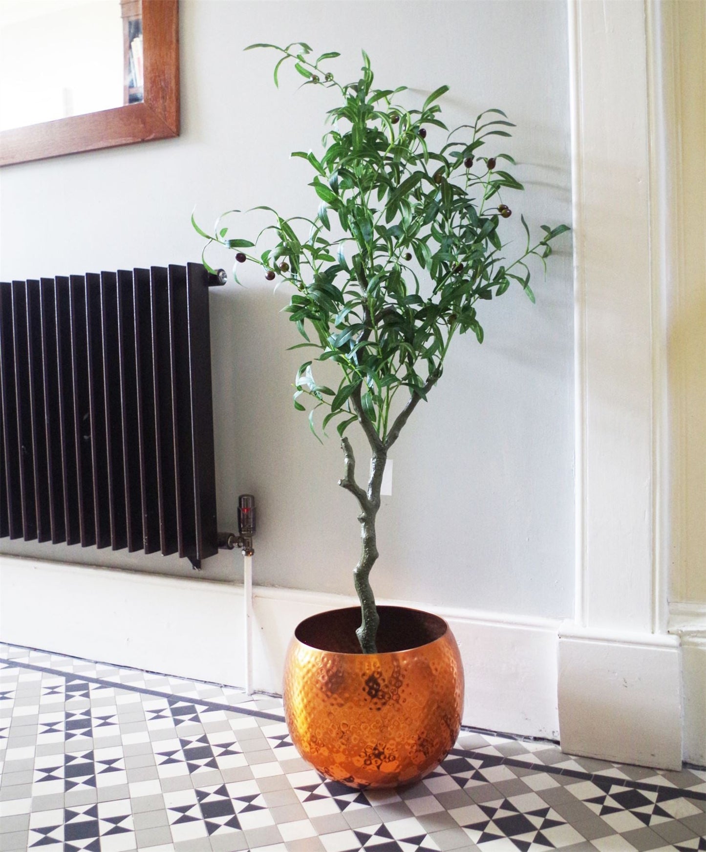 Artificial Olive Tree Bush by Leaf Design UK Artificial Olive Tree Black Pot Botanik-4