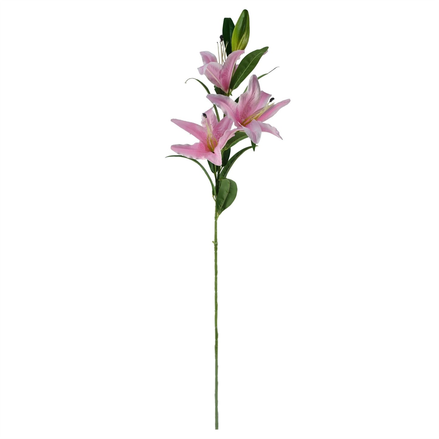 Artificial Flowers Large Pink Lily Stem - 3 Flowers 100cm-2