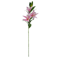 Artificial Flowers Large Pink Lily Stem - 3 Flowers 100cm-2