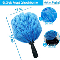 3.6m (12ft)Telescopic High Reach Extension Pole with Extending Round Cobweb Duster-3