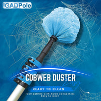 3.6m (12ft)Telescopic High Reach Extension Pole with Extending Round Cobweb Duster-1