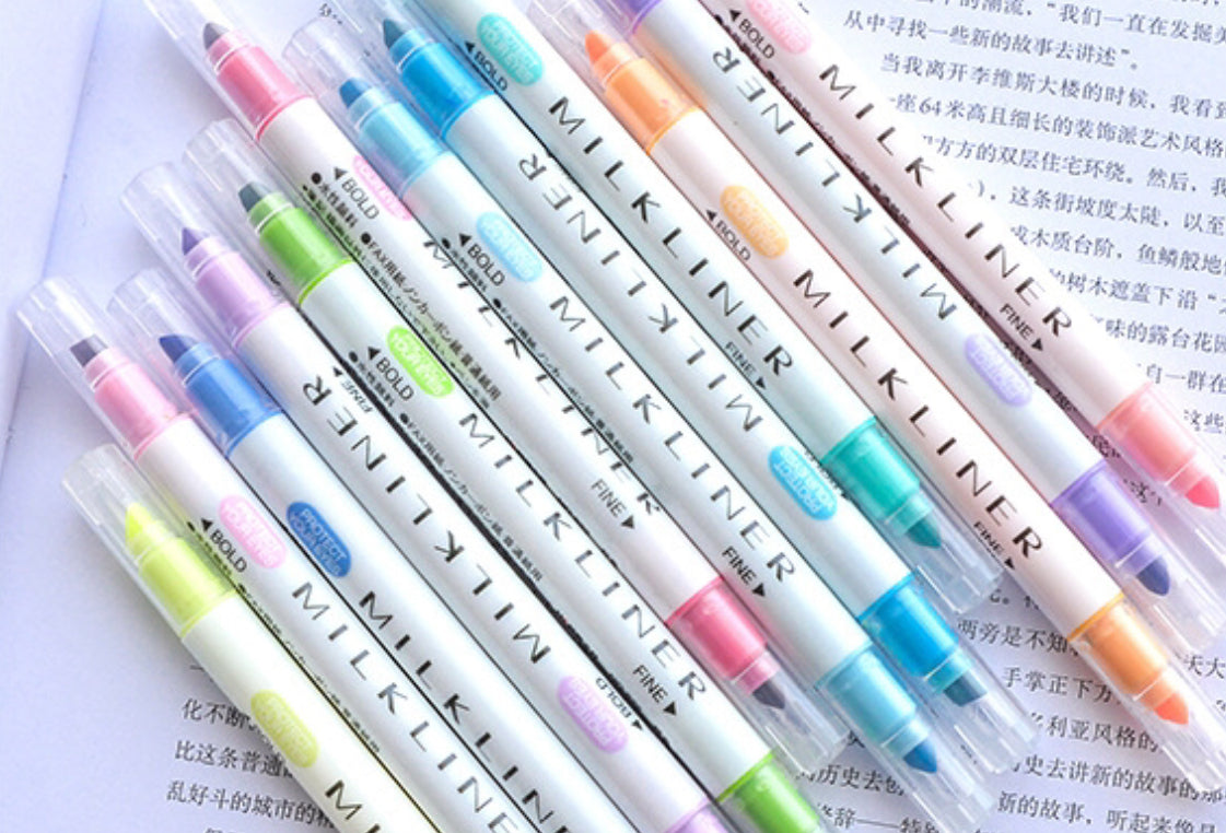Set of 12 Milkliner Highlighter Marker Pens