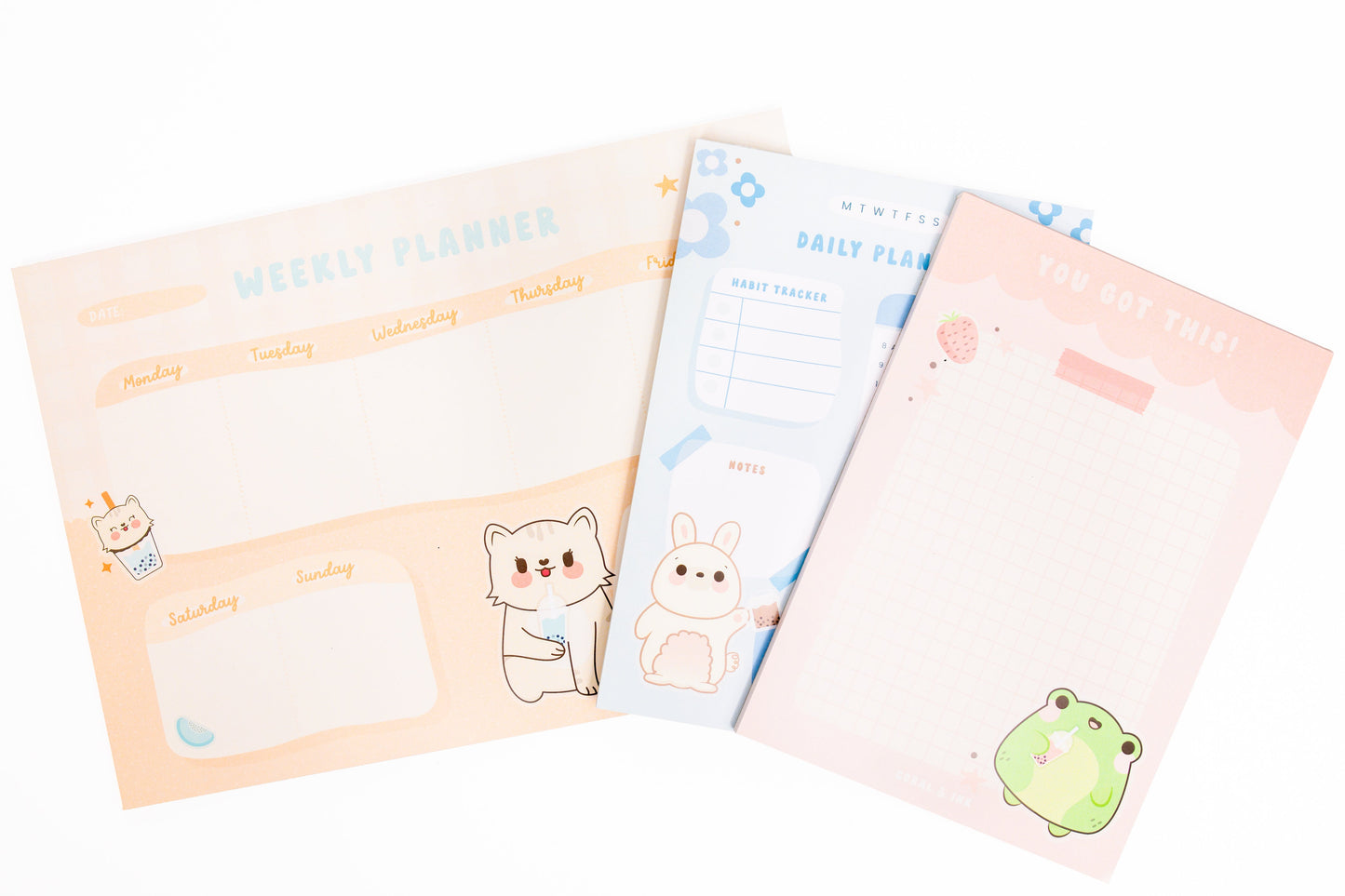 Kawaii Boba Animal Notepads