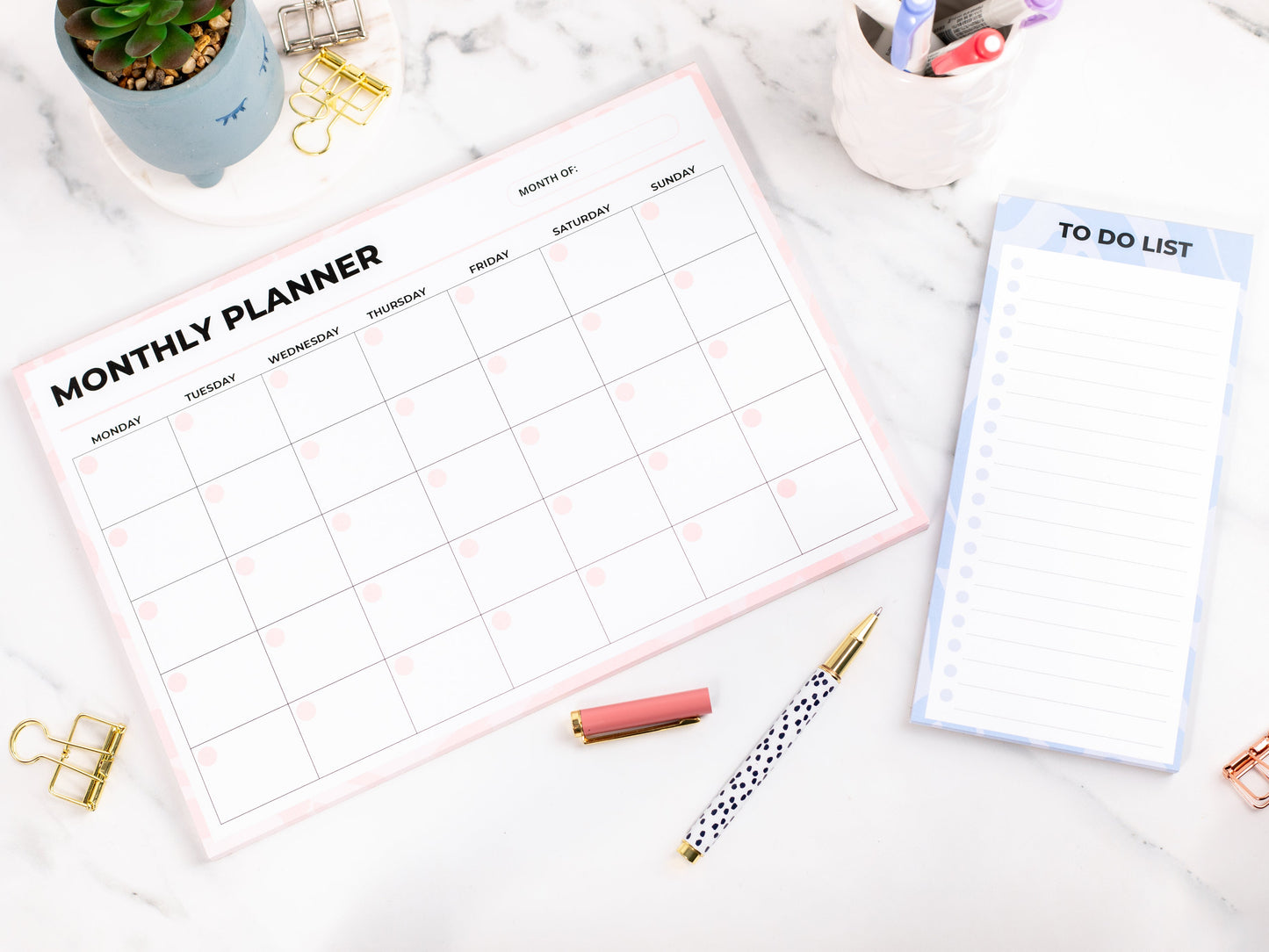 Monthly Desk Planner