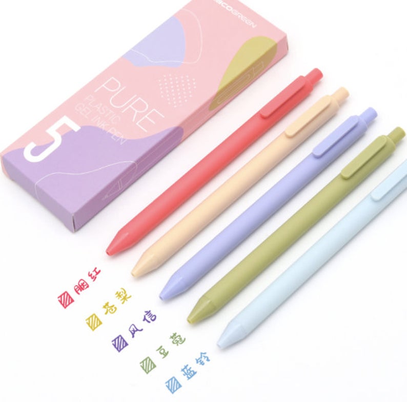 Coloured Retractable Gel Pens