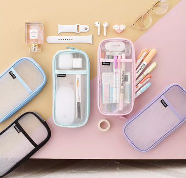 Mesh Large Capacity Pencil Cases