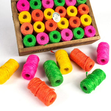 MINI JUTE TWINE SPOOLS IN 4 NEON COLOURS