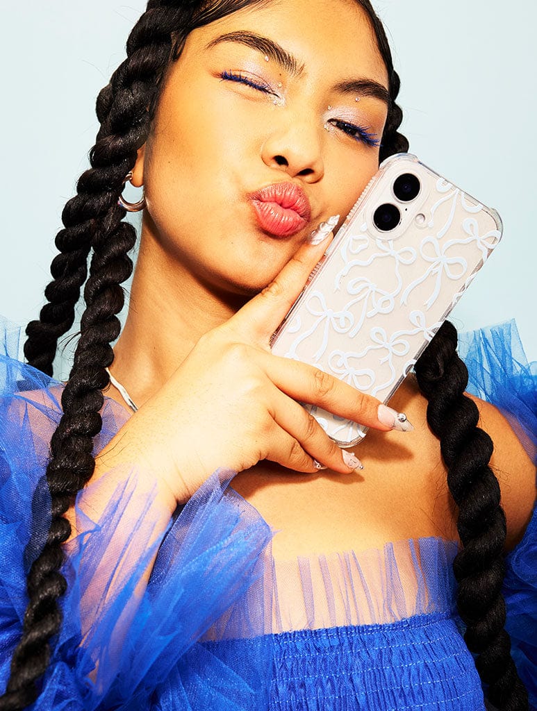 Baby Blue Bows Shock iPhone Case