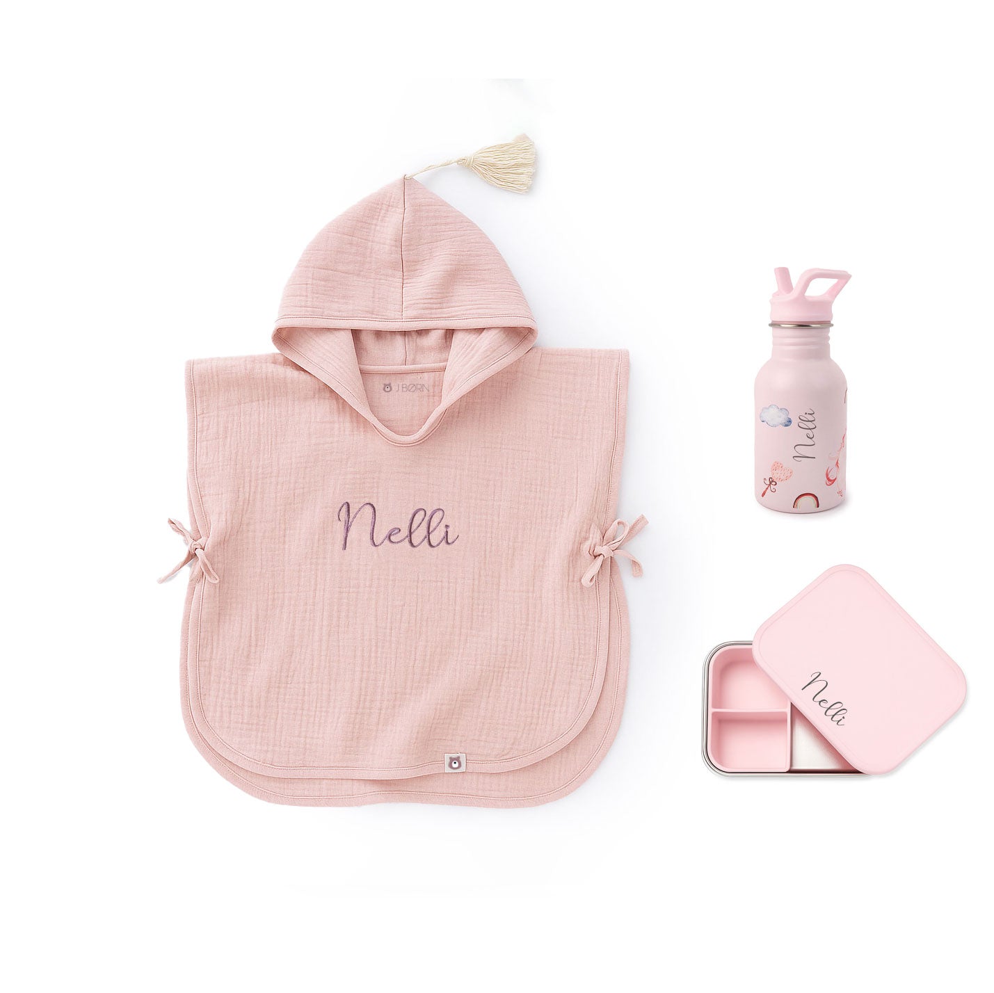 JBØRN Summer Gift Box | Hooded Poncho + Water Bottle + Snack Box