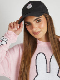 Bow Disco Ball Cap in Black