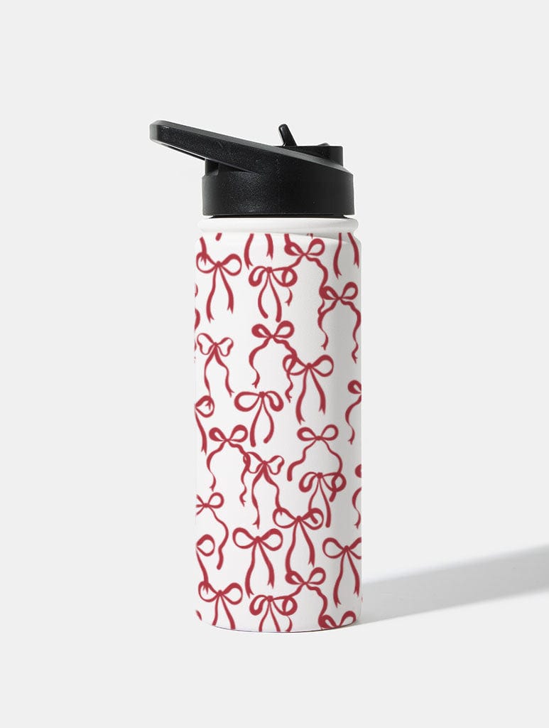 Burgundy Bows 18oz Stainless Steel Water Bottle