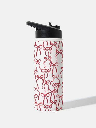 Burgundy Bows 18oz Stainless Steel Water Bottle