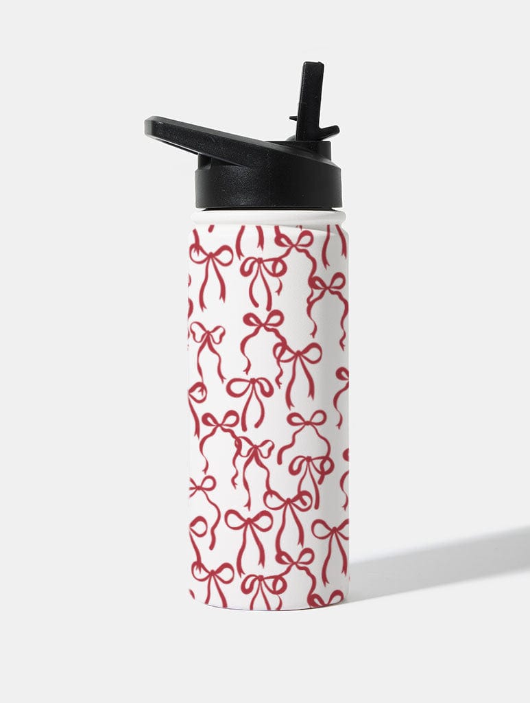 Burgundy Bows 18oz Stainless Steel Water Bottle