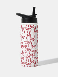 Burgundy Bows 18oz Stainless Steel Water Bottle