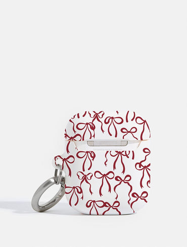 Burgundy Bows AirPods Case