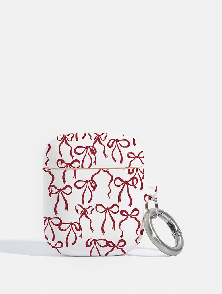 Burgundy Bows AirPods Case
