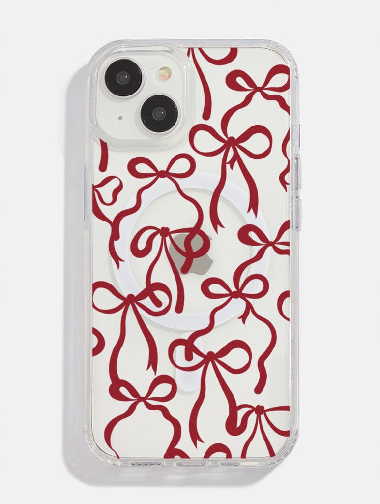 Burgundy Bows MagSafe iPhone Case