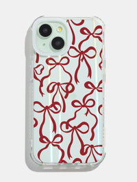 Burgundy Bows Shock iPhone Case