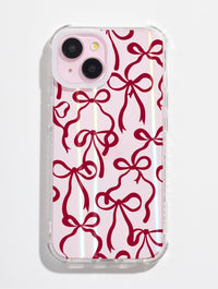 Burgundy Bows Shock iPhone Case