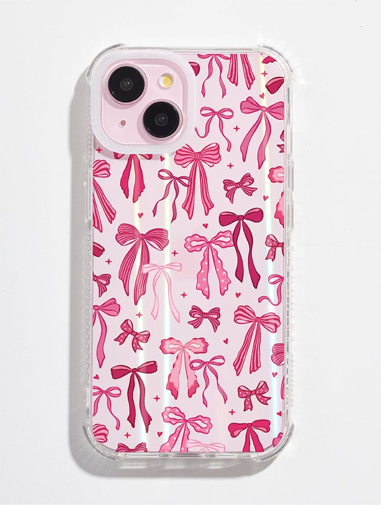 Burgundy Painted Bows Shock iPhone Case