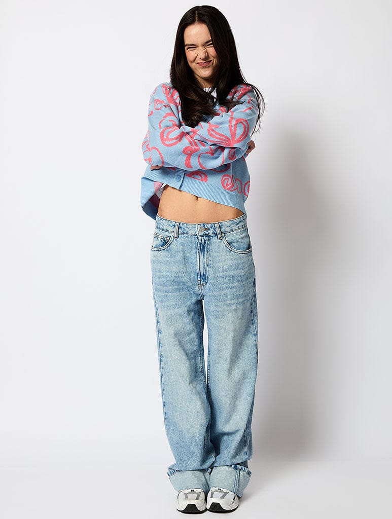 Cherry Bow Knitted Cardigan