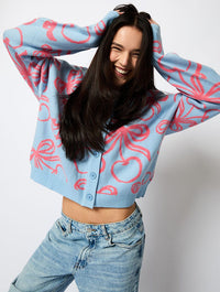 Cherry Bow Knitted Cardigan