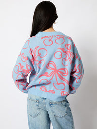 Cherry Bow Knitted Cardigan