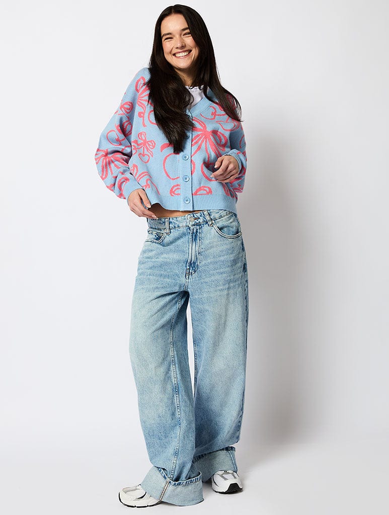 Cherry Bow Knitted Cardigan