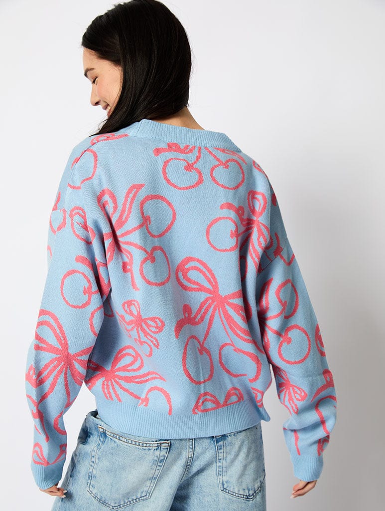 Cherry Bow Knitted Cardigan