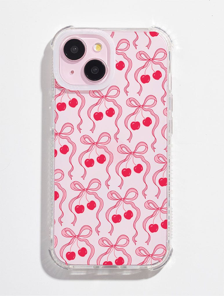 Cherry Ribbon Bow Repeat Shock iPhone Case