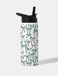 Green Bows 18oz Stainless Steel Water Bottle