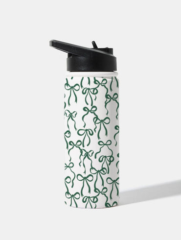 Green Bows 18oz Stainless Steel Water Bottle