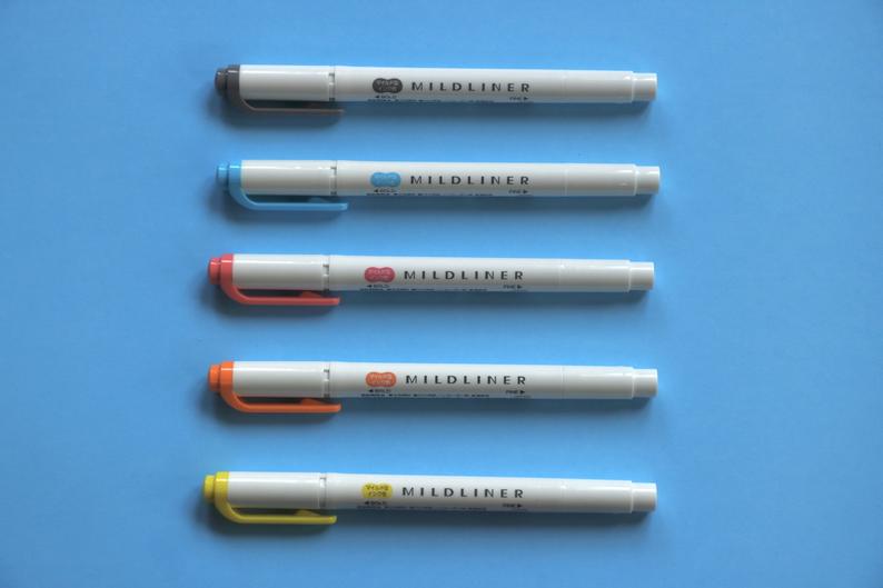 Mildliner Dual Tip Markers and Highlighters