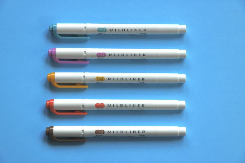 Mildliner Dual Tip Markers and Highlighters