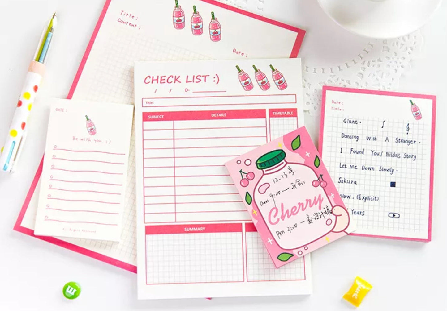 Kawaii Memo Pad Notepaper Sets