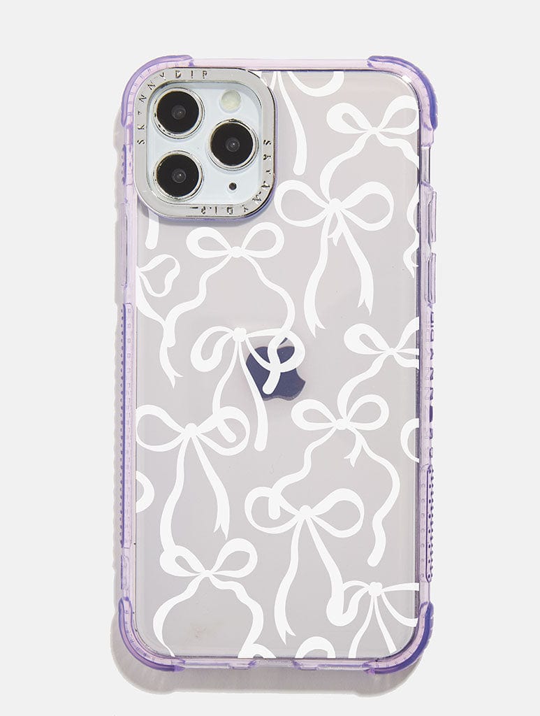 Lavender White Bows Shock iPhone Case
