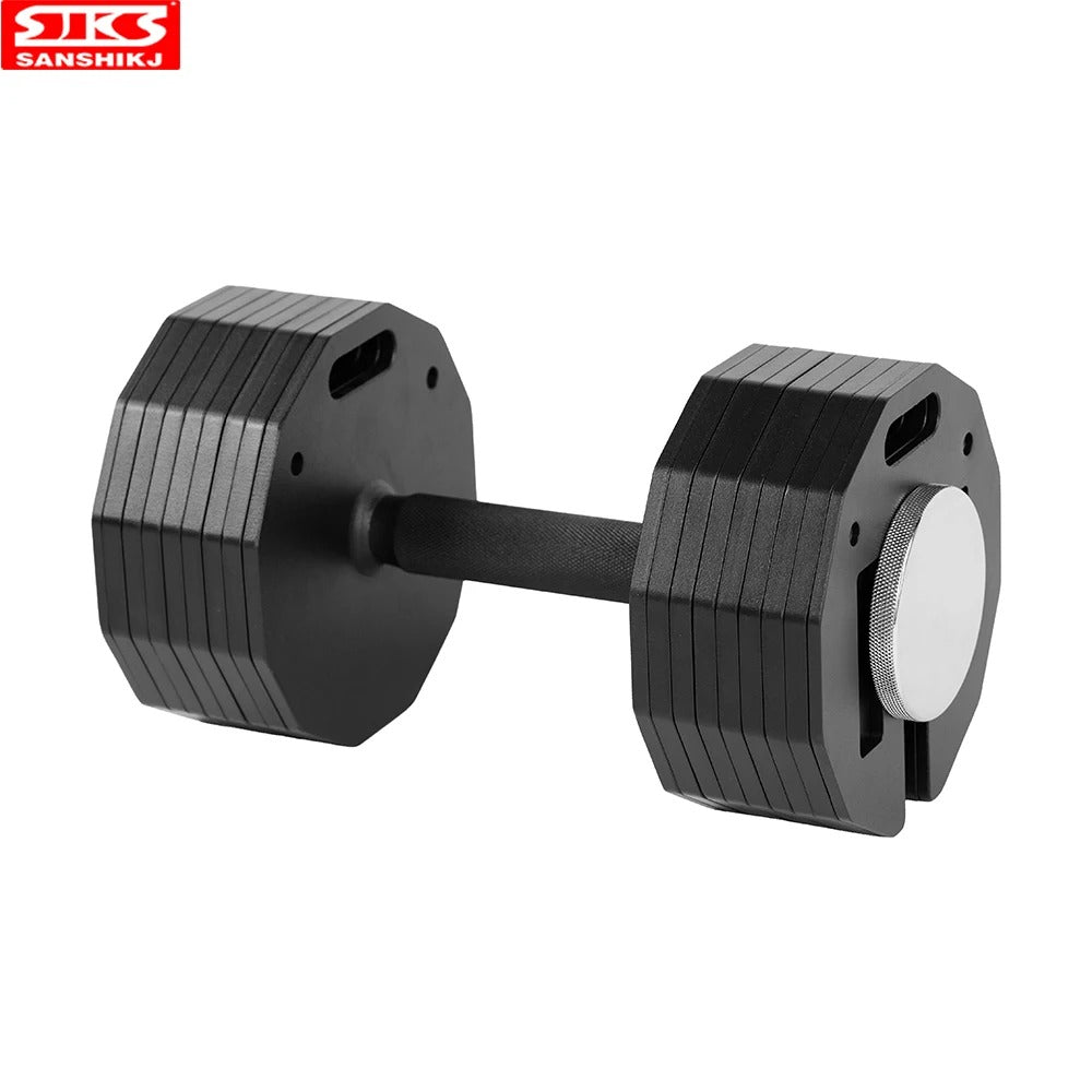 New hot selling twelve sided adjustable dumbbells, quick disassembly men's dumbbell, 2kg incremental plug-in pure steel dumbbell