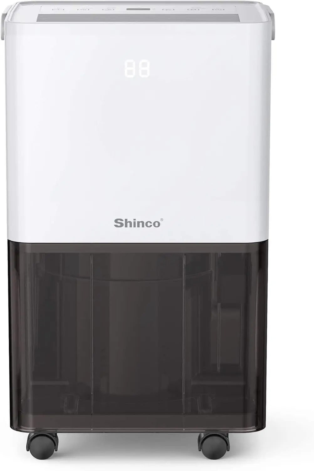 SHINCO Electric Dehumidifier, 10 L, Room Dehumidifier with Moisture Sensor, for 45 m³ (15 m²), Energy Saving, Drain Hose