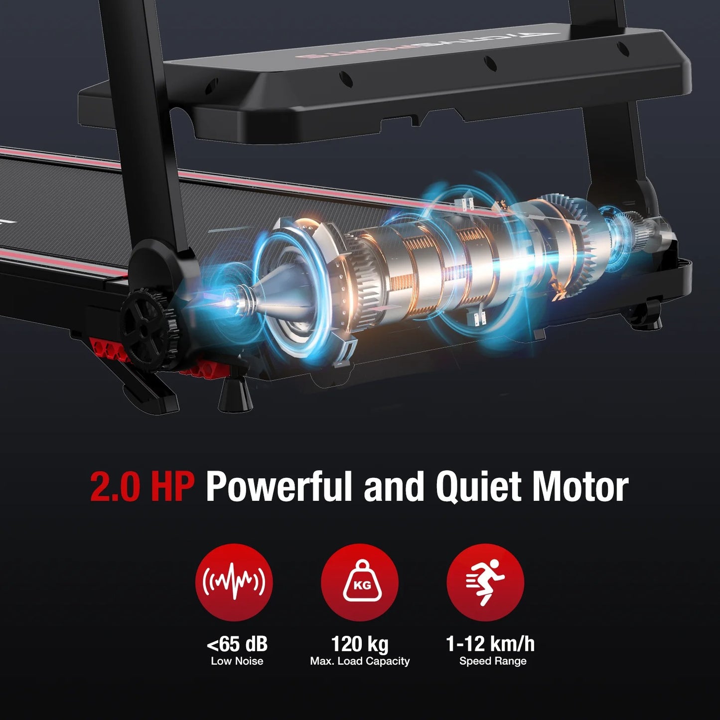 CITYSPORTS PRO Treadmill, Folding Treadmill with 8% Incline, Fitness Equipment, APP & Bluetooth Speaker, 1-12km/h, 120kg