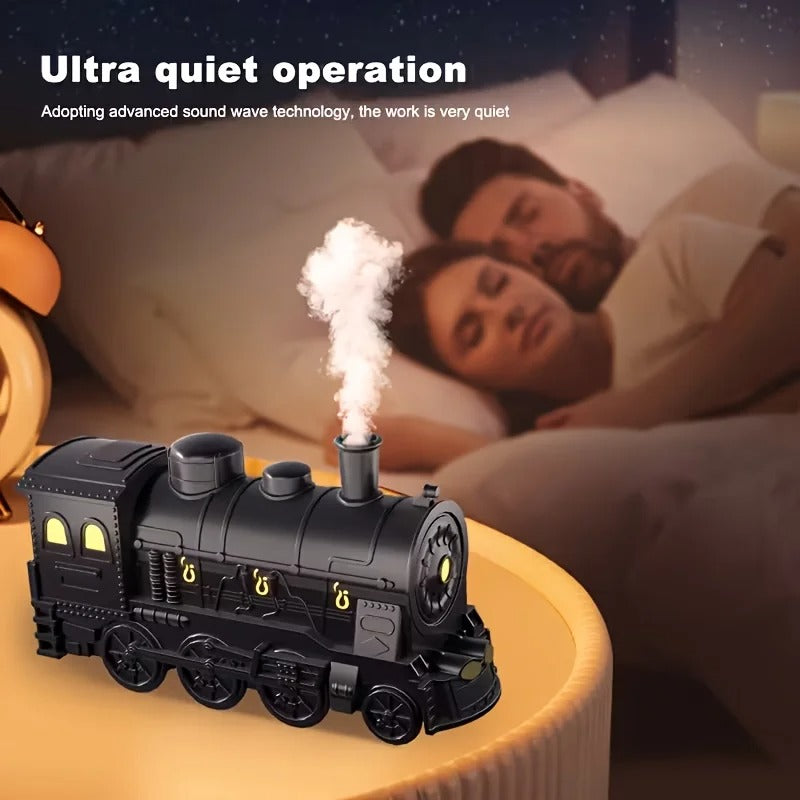 Retro Train Essential Oil Diffuser with 2 Imitative Train Sounds, Quiet Aroma Diffuser, USB-Powered Air Humidifier for Home
